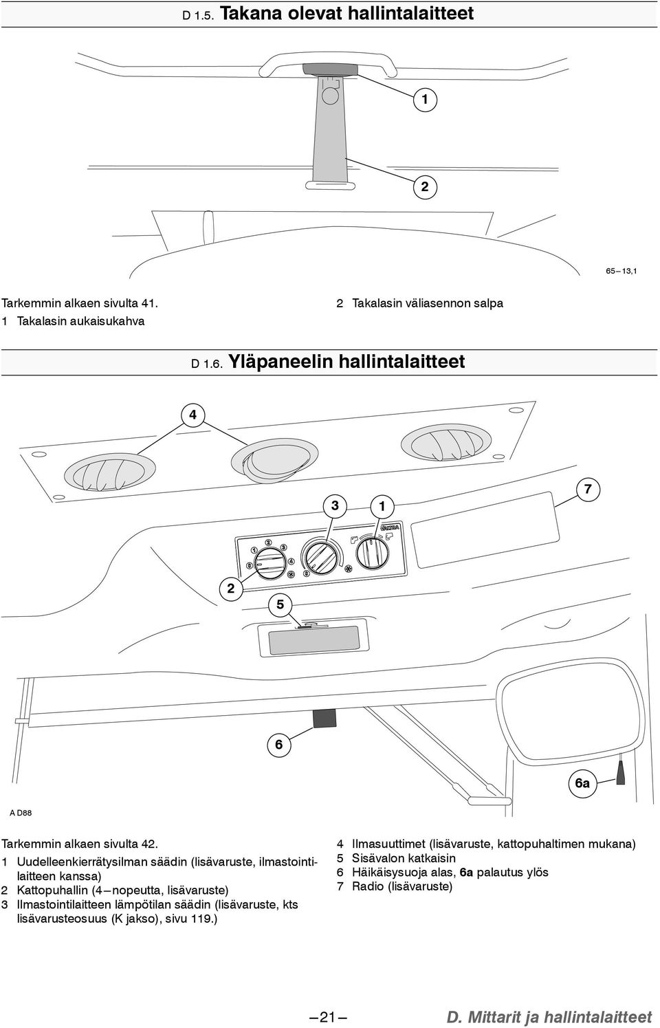 säädin (lisävaruste, kts lisävarusteosuus (K jakso), sivu 119.