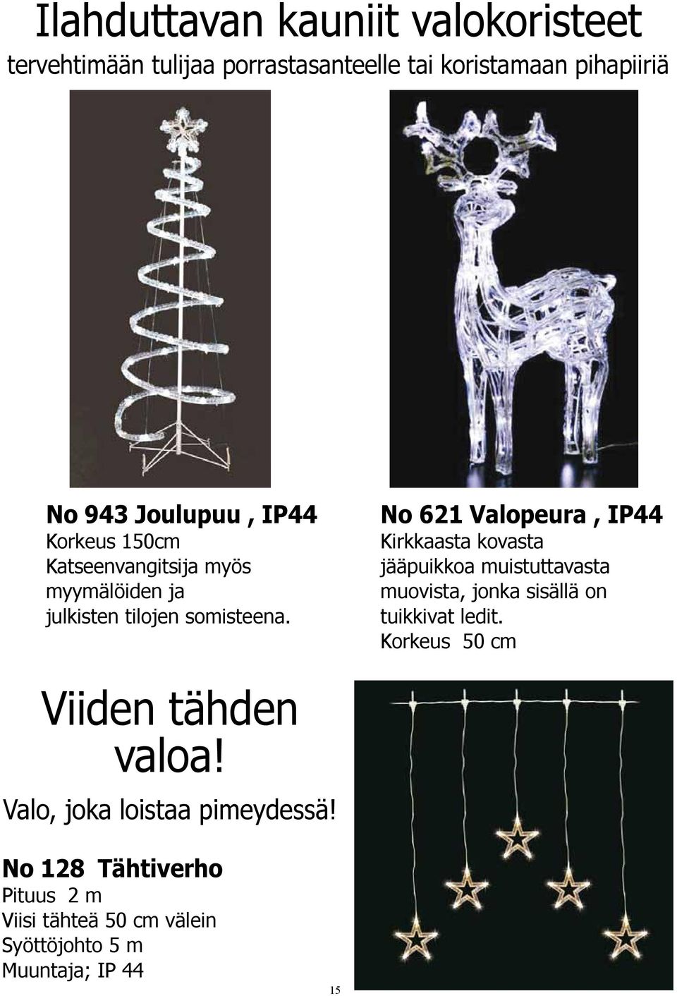 No 621 Valopeura, IP44 Kirkkaasta kovasta jääpuikkoa muistuttavasta muovista, jonka sisällä on tuikkivat ledit.