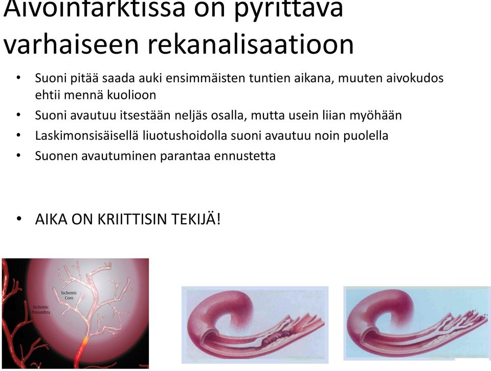 itsestään neljäs osalla, mutta usein liian myöhään Laskimonsisäisellä