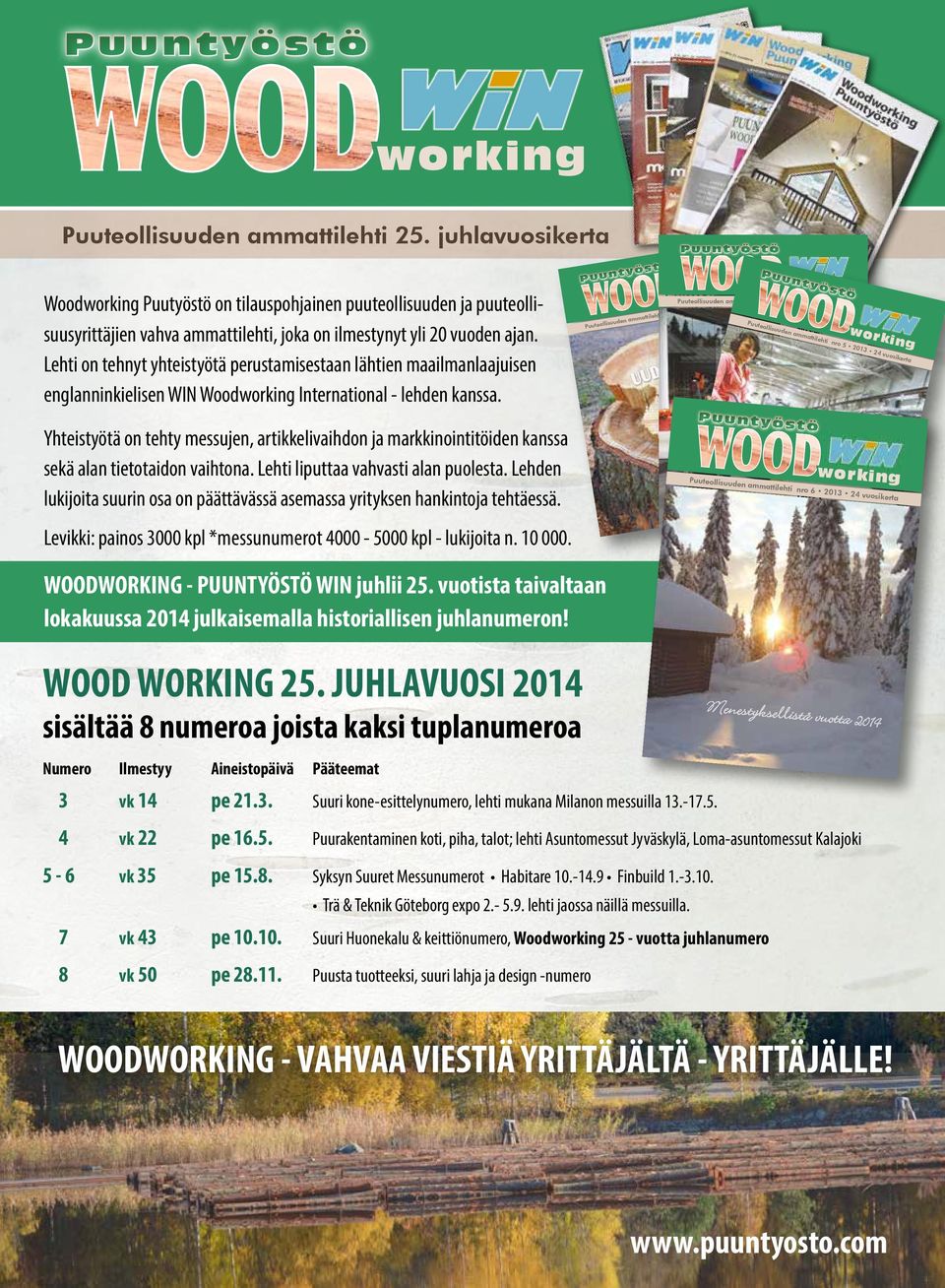Lehti on tehnyt yhteistyötä perustamisestaan lähtien maailmanlaajuisen englanninkielisen WIN Woodworking International - lehden kanssa.