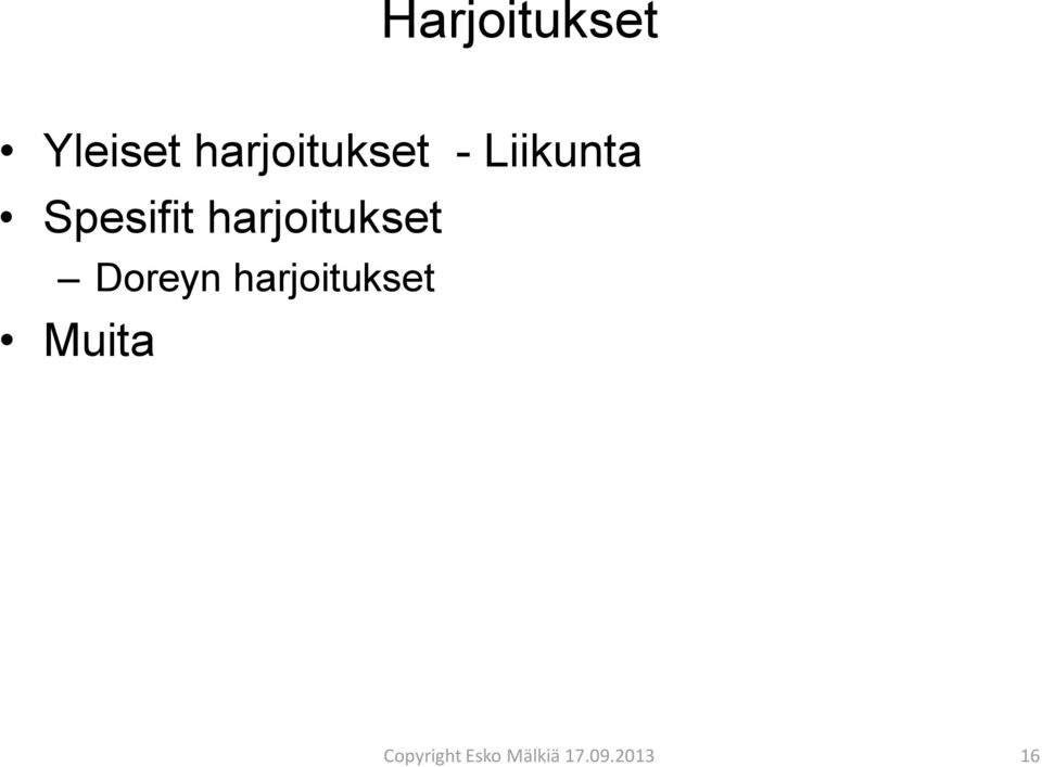 Spesifit harjoitukset