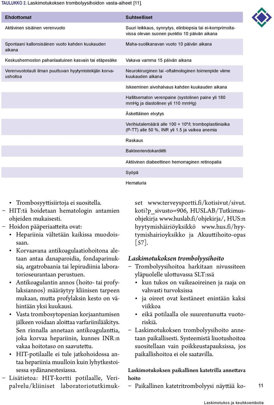 korvaushoitoa Suhteelliset Suuri leikkaus, synnytys, elinbiopsia tai ei-komprimoitavissa olevan suonen punktio 10 päivän aikana Maha-suolikanavan vuoto 10 päivän aikana Vakava vamma 15 päivän aikana
