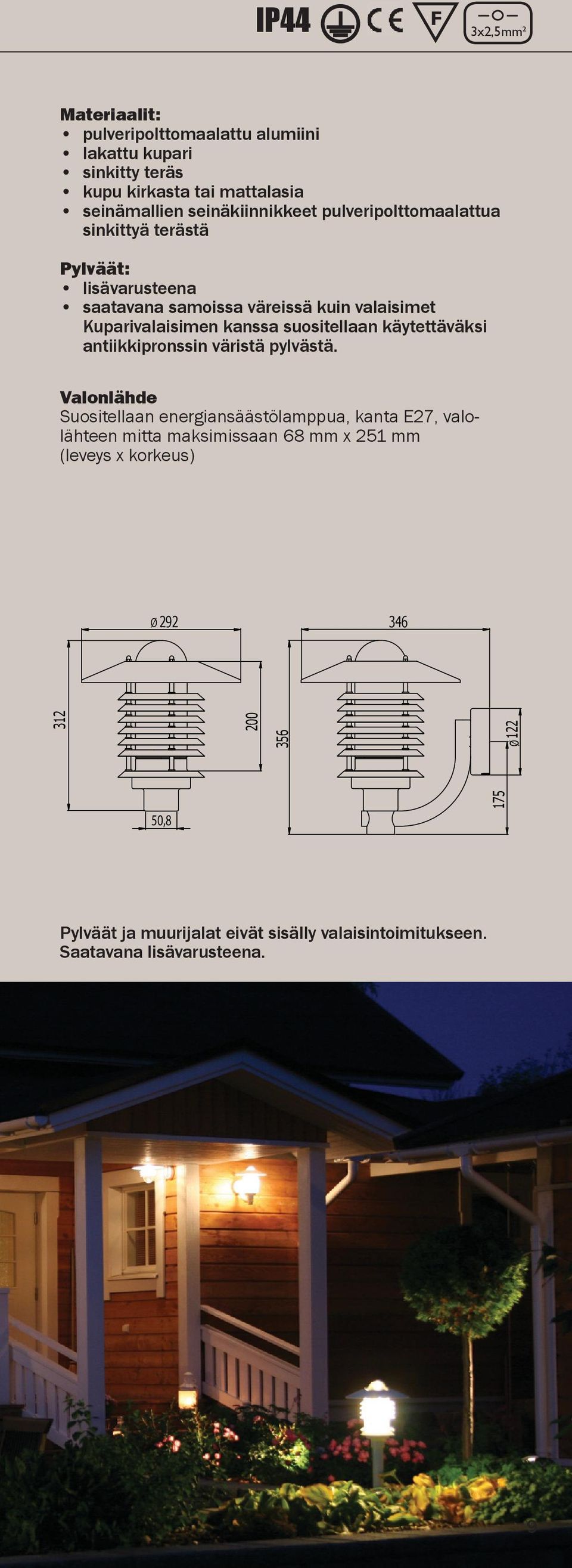 käytettäväksi antiikkipronssin väristä pylvästä.