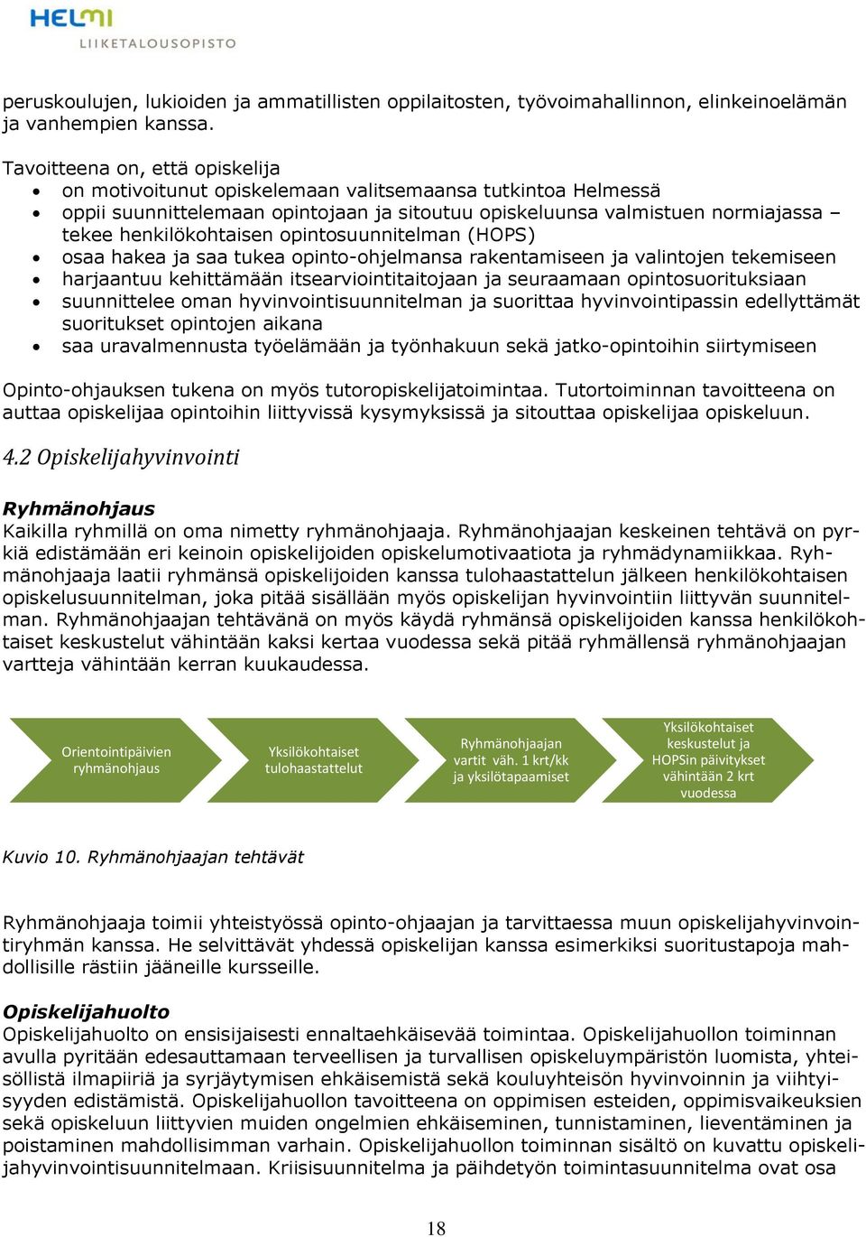 opintosuunnitelman (HOPS) osaa hakea ja saa tukea opinto-ohjelmansa rakentamiseen ja valintojen tekemiseen harjaantuu kehittämään itsearviointitaitojaan ja seuraamaan opintosuorituksiaan suunnittelee