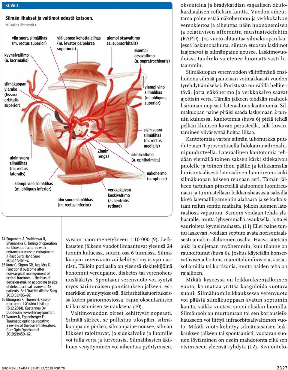 Timing of operation for blowout fractures with extraocular muscle entrapment. J Plast Surg Hand Surg 2013;47:454 7. 15 Kunz C, Sigron GR, Jaquiéry C.