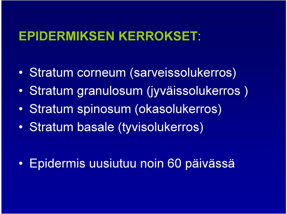 (jyväissolukerros ) Stratum spinosum