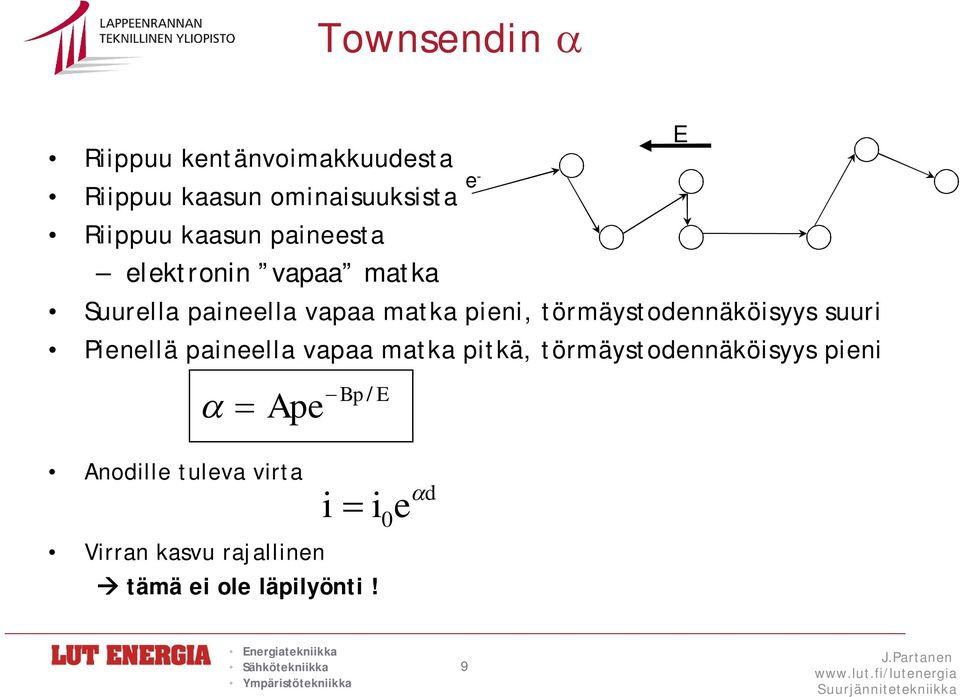törmäystodennäköisyys suuri Pienellä paineella vapaa matka pitkä, törmäystodennäköisyys