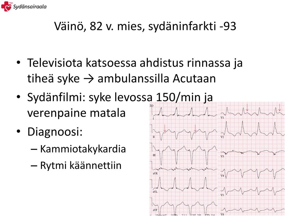 ahdistus rinnassa ja tiheä syke ambulanssilla