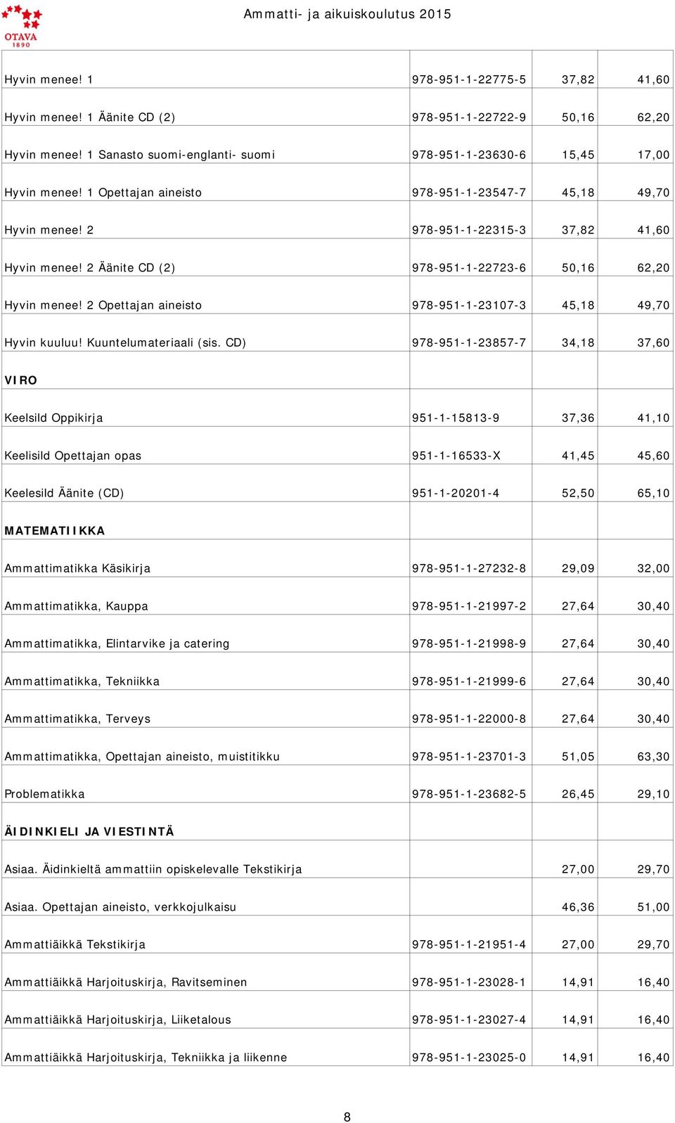 2 Opettajan aineisto 978-951-1-23107-3 45,18 49,70 Hyvin kuuluu! Kuuntelumateriaali (sis.