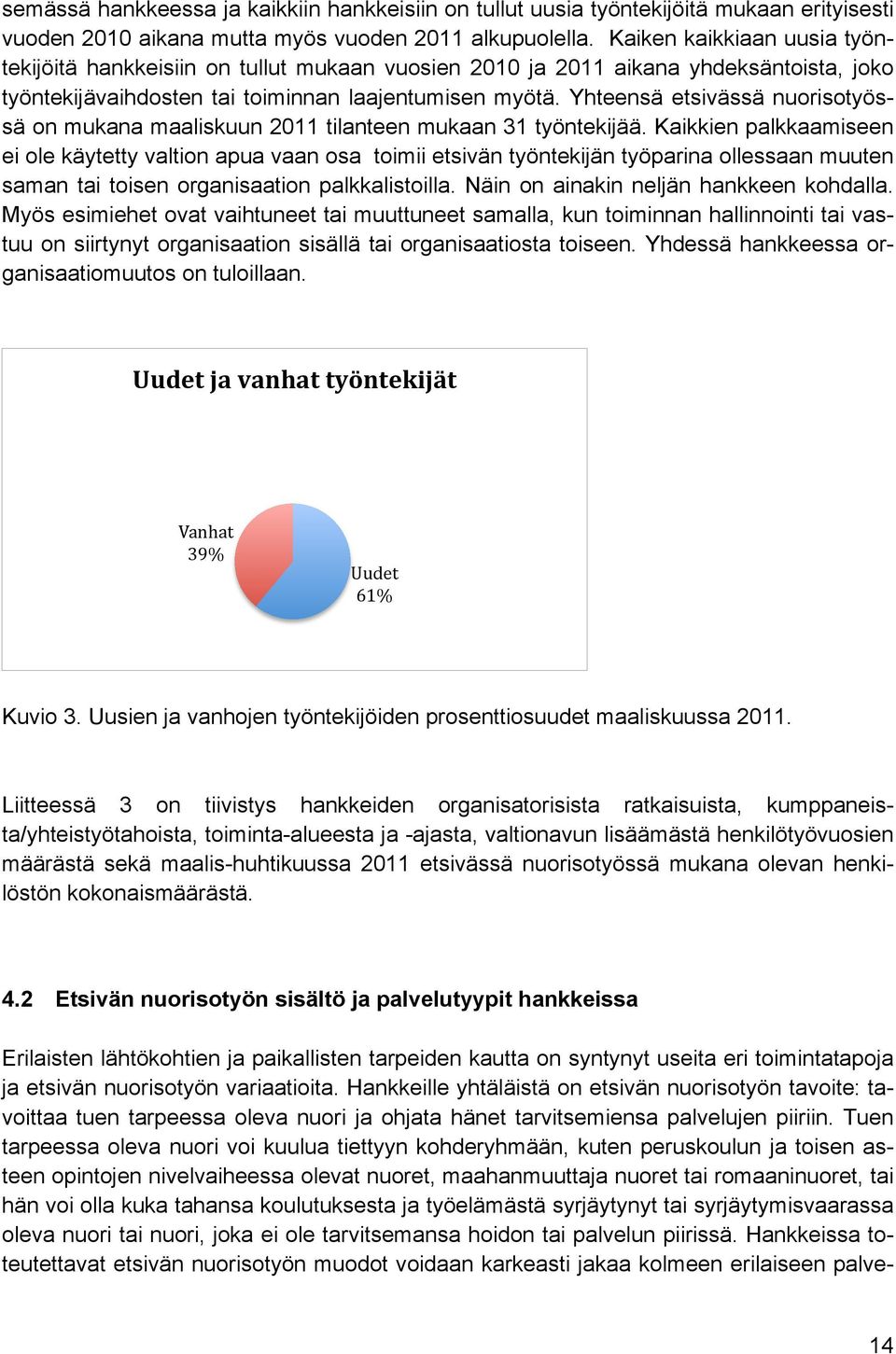 Yhteensä etsivässä nuorisotyössä on mukana maaliskuun 2011 tilanteen mukaan 31 työntekijää.