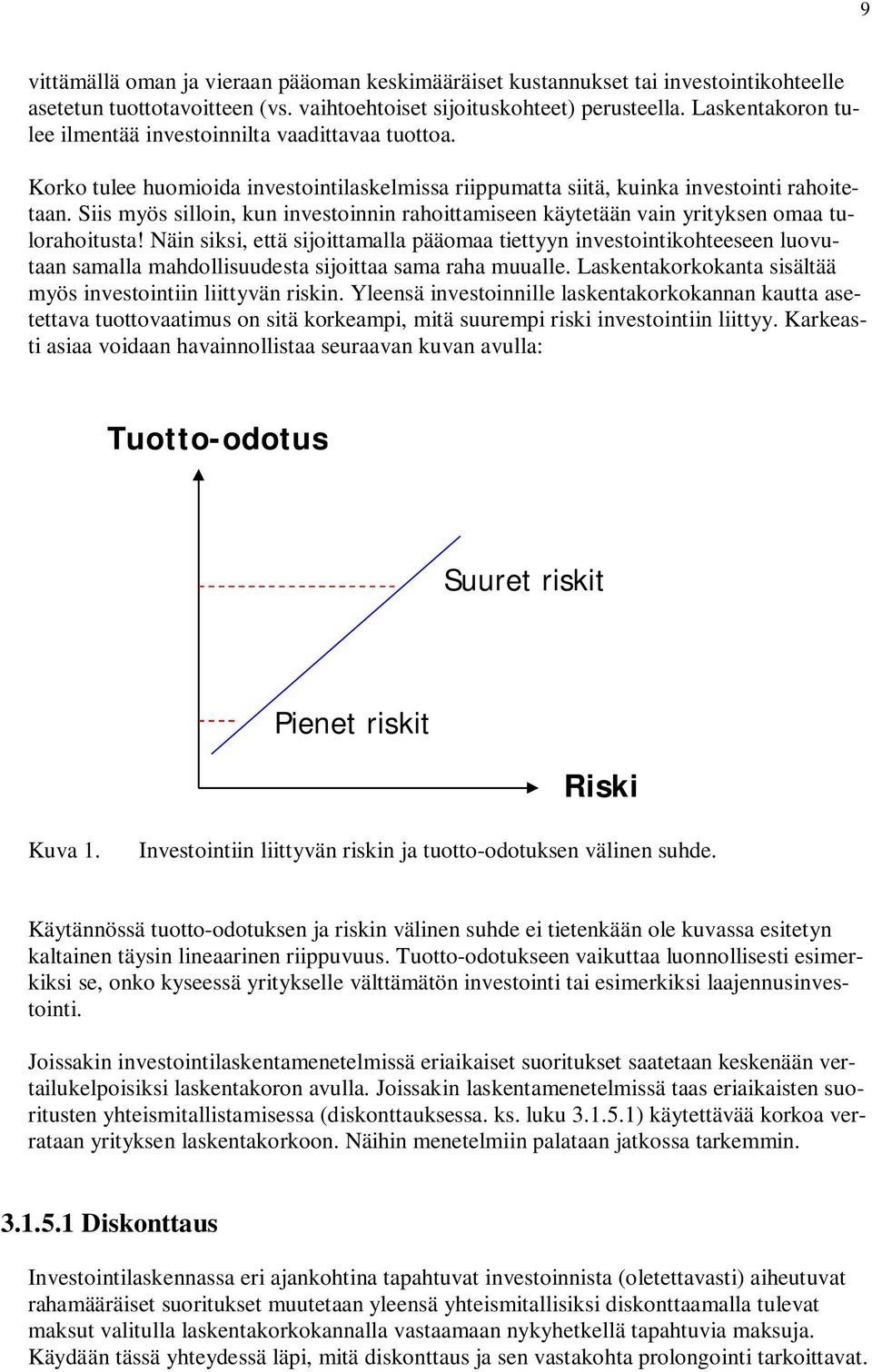 Siis myös silloin, kun investoinnin rahoittamiseen käytetään vain yrityksen omaa tulorahoitusta!