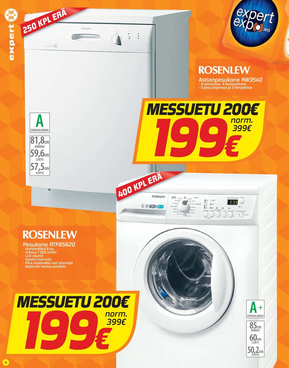 täyttömäärä 6 kg - linkous 1 200 k/min - LCD-näyttö - jastin-toiminto -