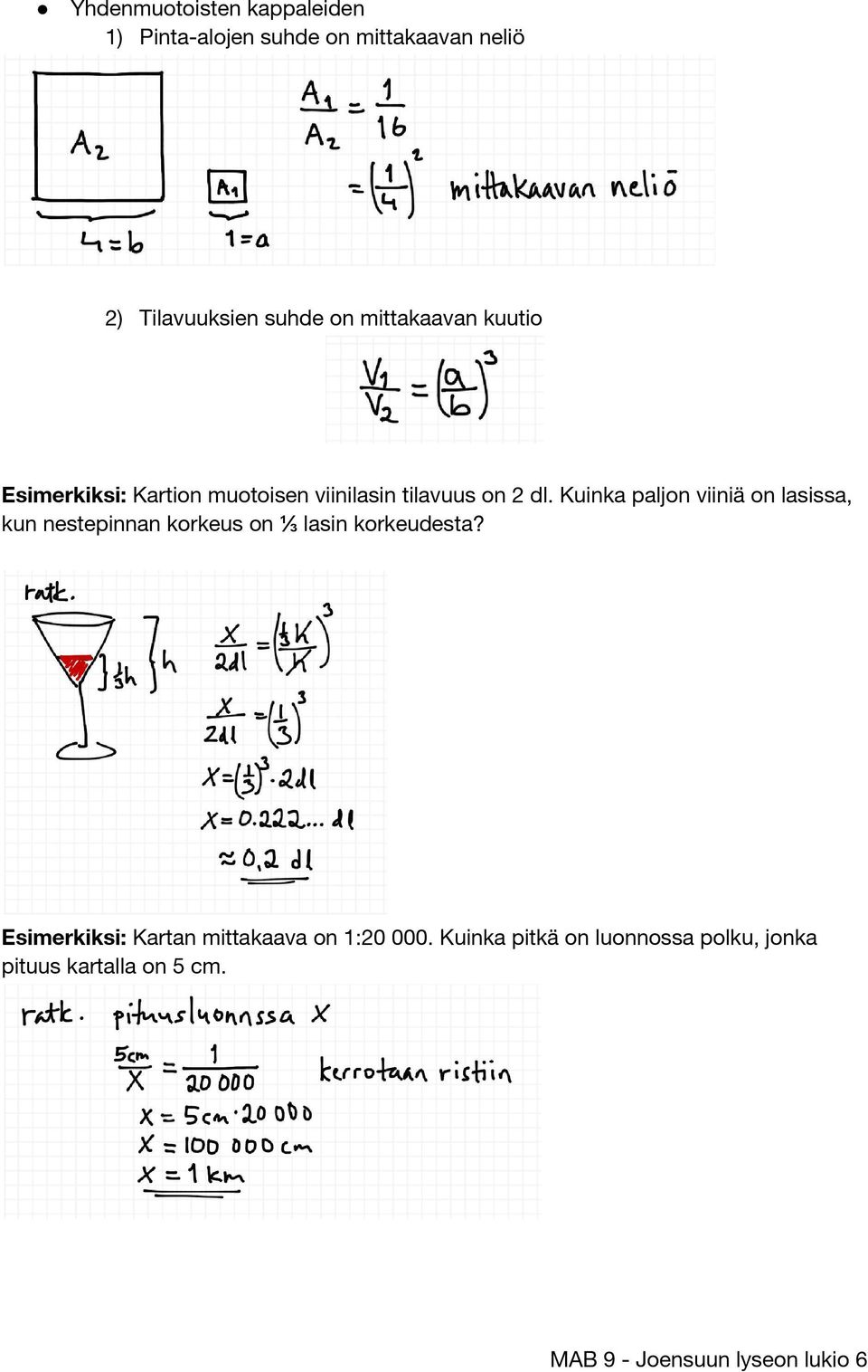 Kuinka paljon viiniä on lasissa, kun nestepinnan korkeus on ⅓ lasin korkeudesta?