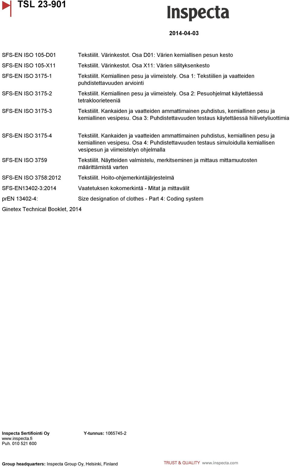 Osa 2: Pesuohjelmat käytettäessä tetrakloorieteeniä Tekstiilit. Kankaiden ja vaatteiden ammattimainen puhdistus, kemiallinen pesu ja kemiallinen vesipesu.