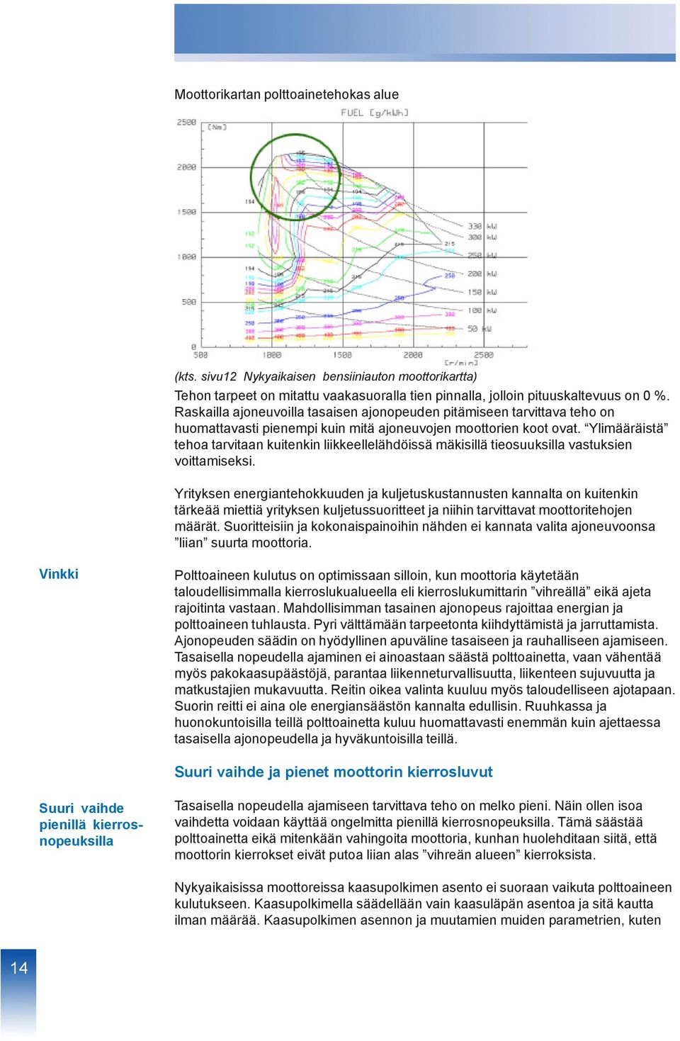 Ylimääräistä tehoa tarvitaan kuitenkin liikkeellelähdöissä mäkisillä tieosuuksilla vastuksien voittamiseksi.
