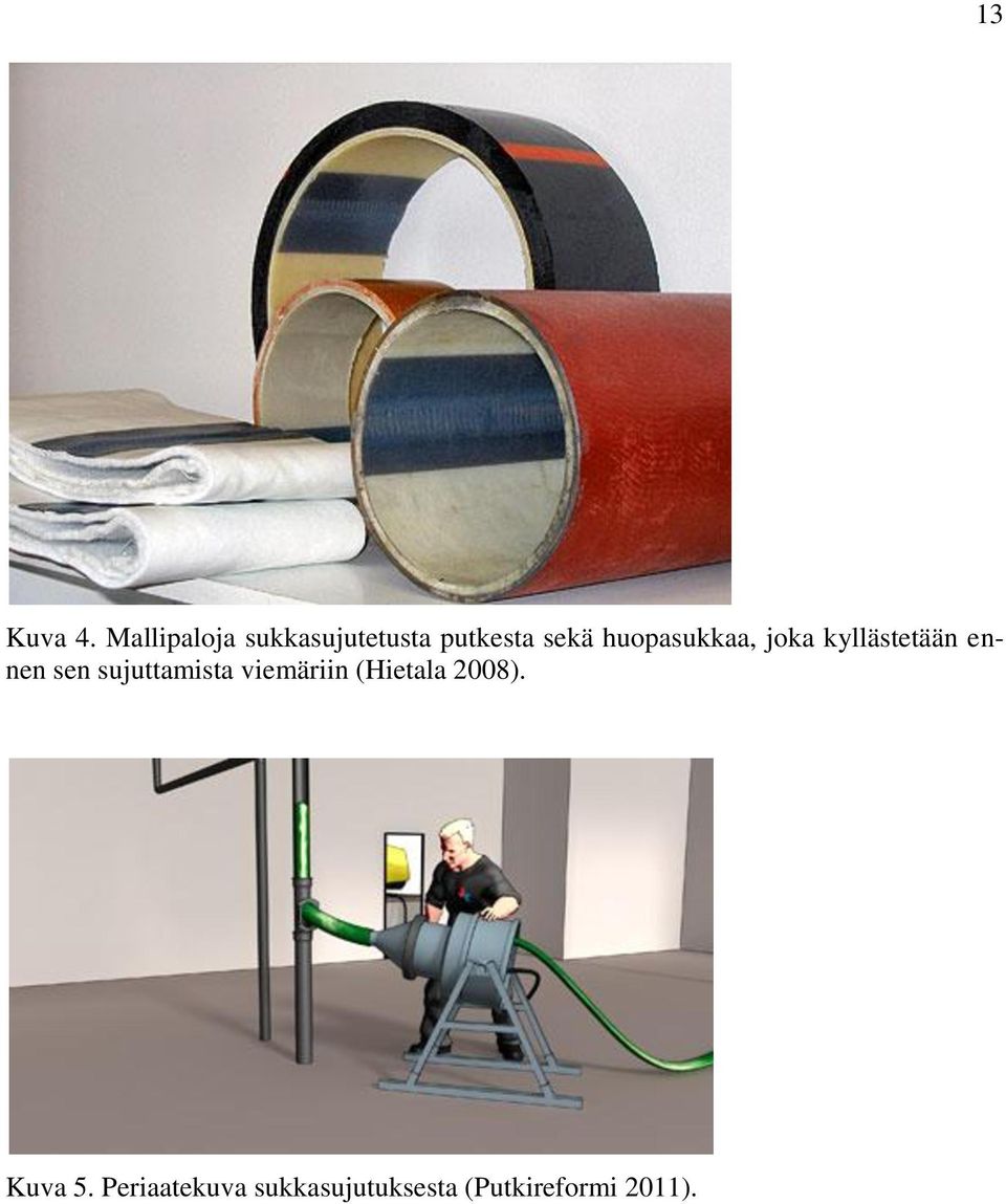 huopasukkaa, joka kyllästetään ennen sen