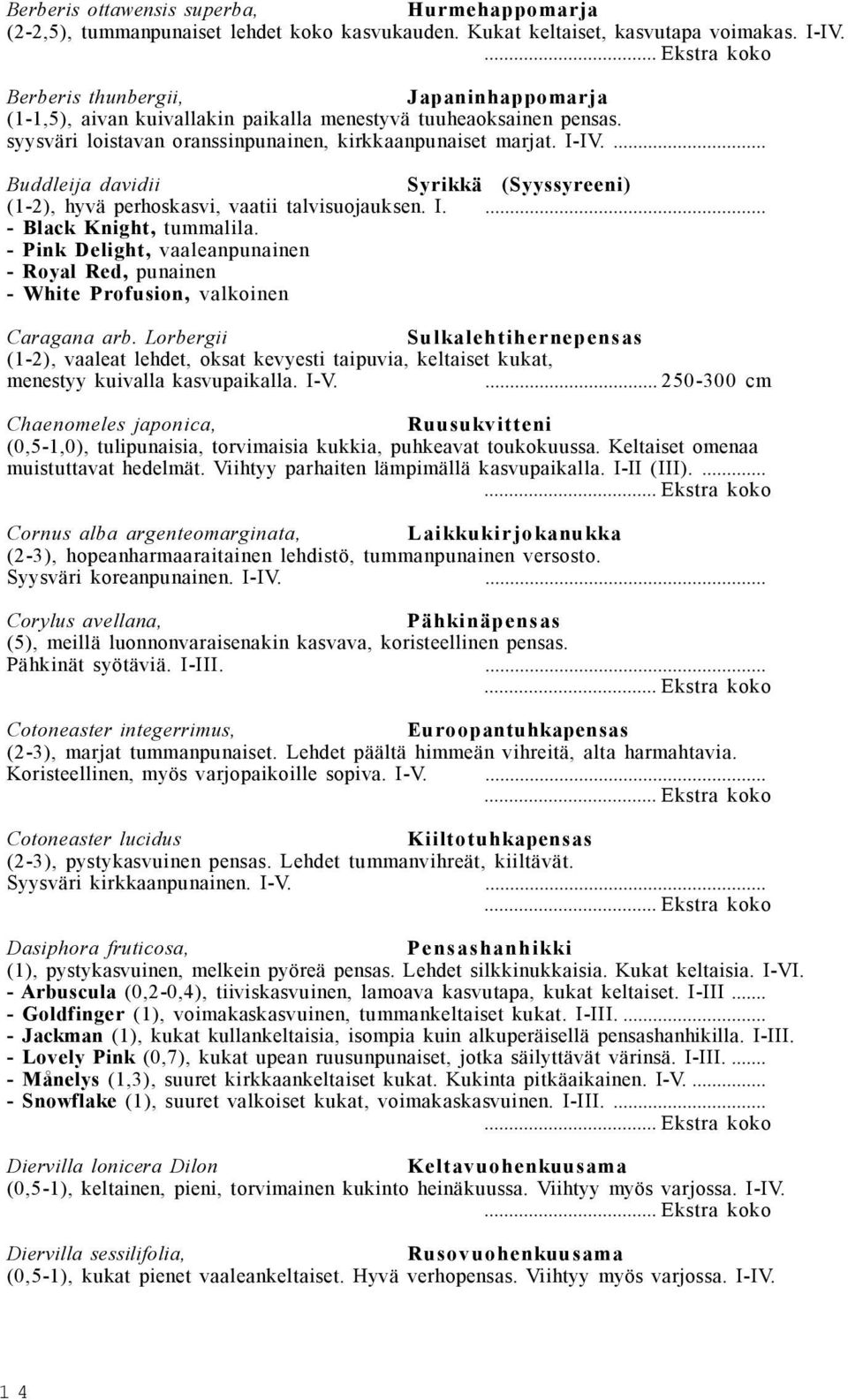 ... Buddleija davidii Syrikkä (Syyssyreeni) (1-2), hyvä perhoskasvi, vaatii talvisuojauksen. I.... - Black Knight, tummalila.