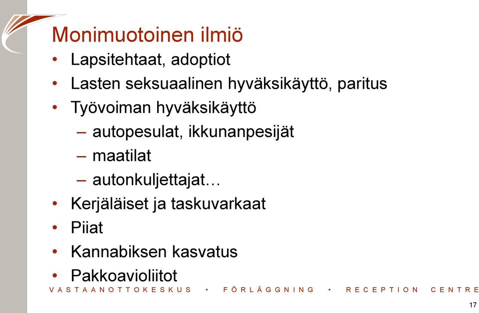 autopesulat, ikkunanpesijät maatilat autonkuljettajat