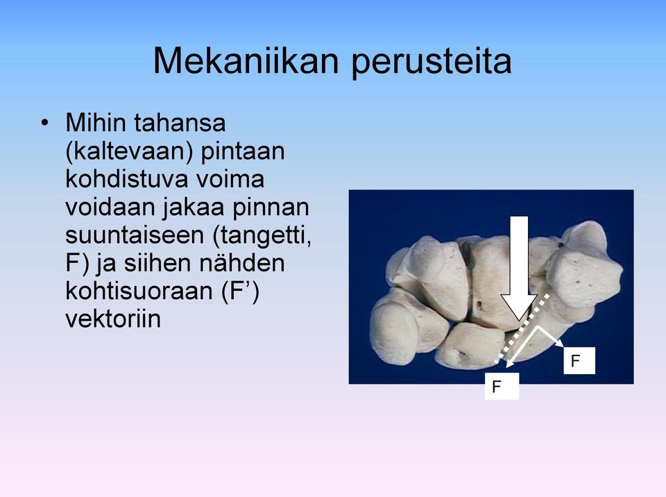 voidaan jakaa pinnan suuntaiseen