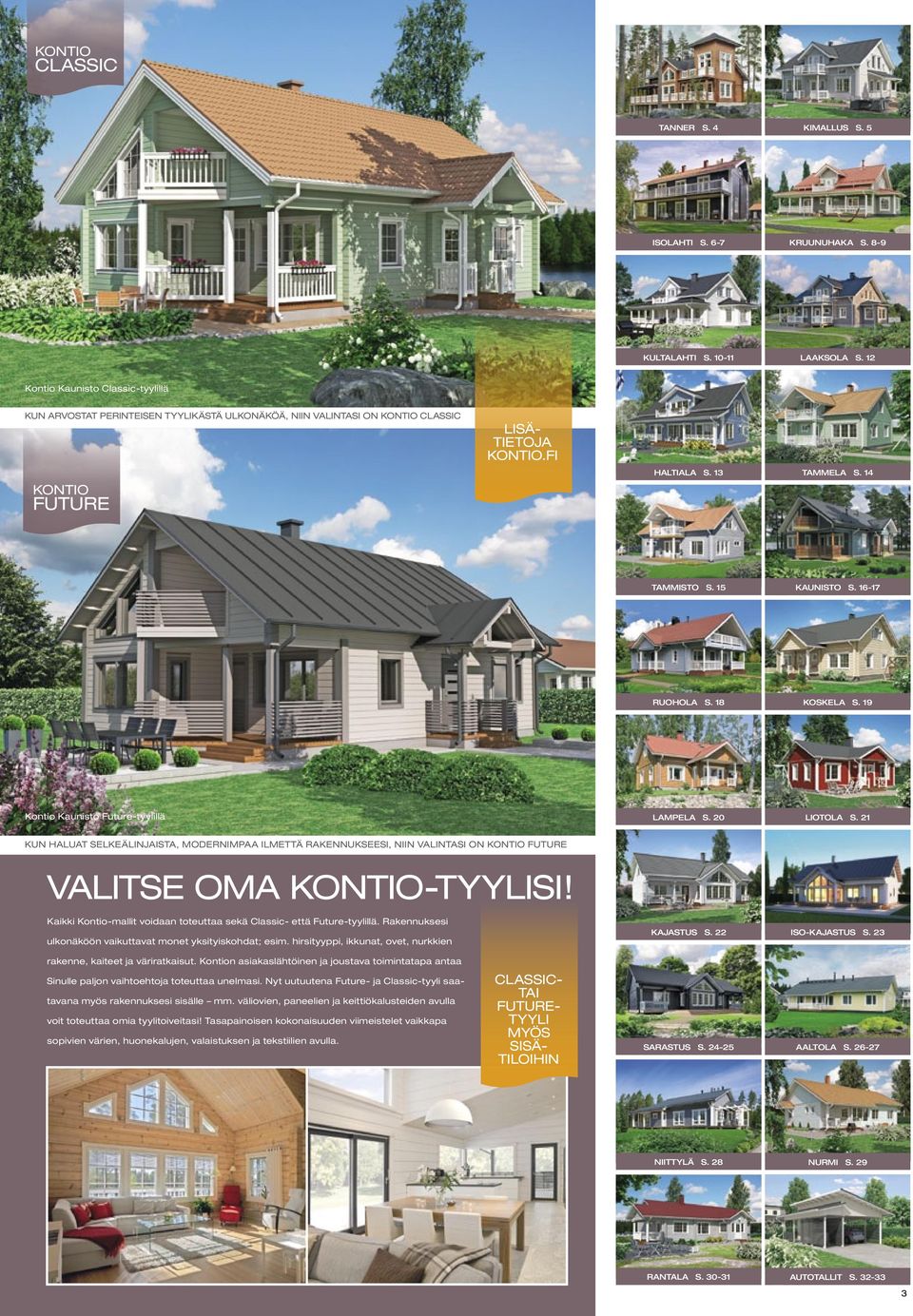 15 KAUNISTO S. 16-17 RUOHOLA S. 18 KOSKELA S. 19 Kontio Kaunito Future-tyylillä LAMPELA S. 20 LIOTOLA S.