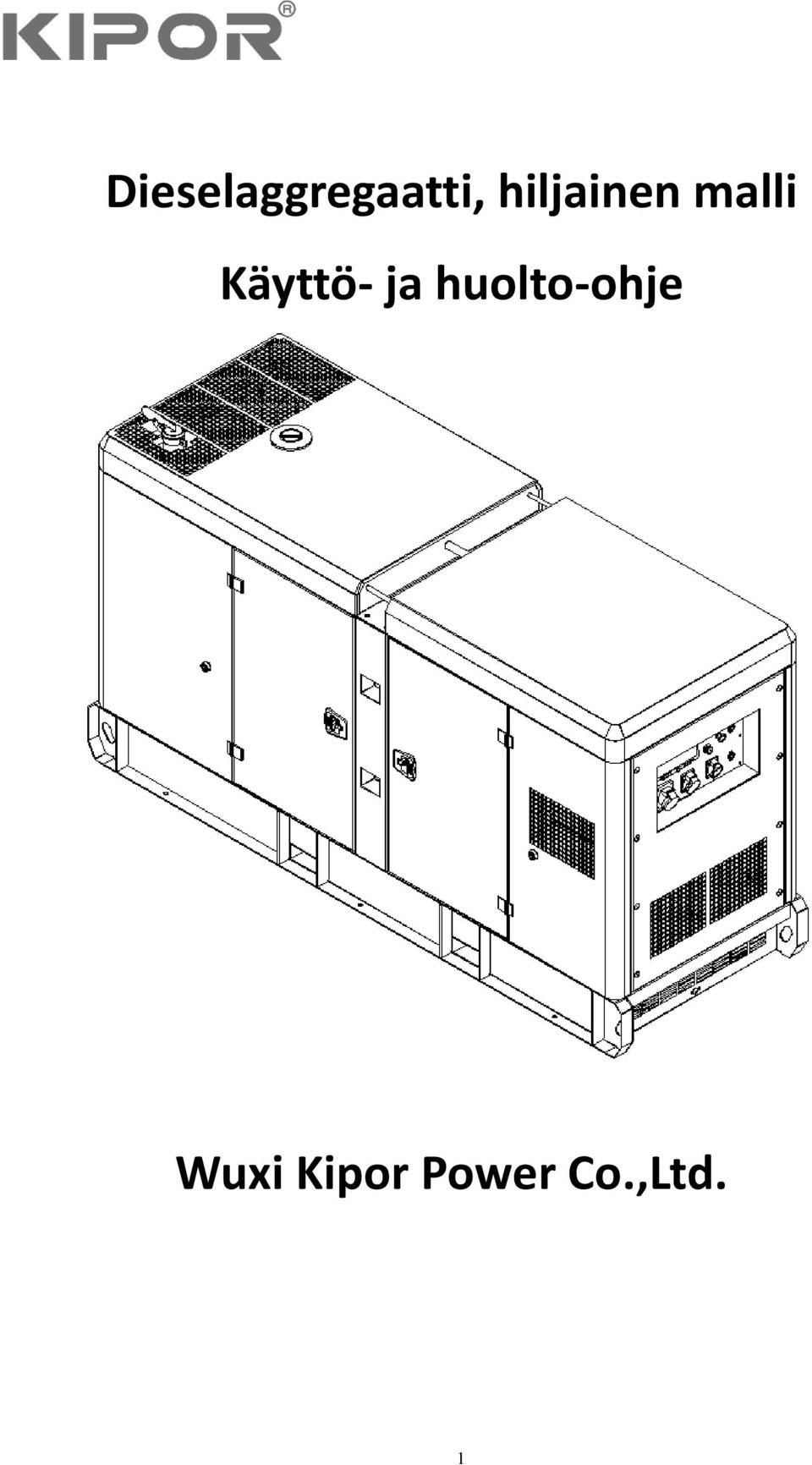 Dieselaggregaatti, hiljainen malli Käyttö- ja huolto-ohje - PDF Free  Download