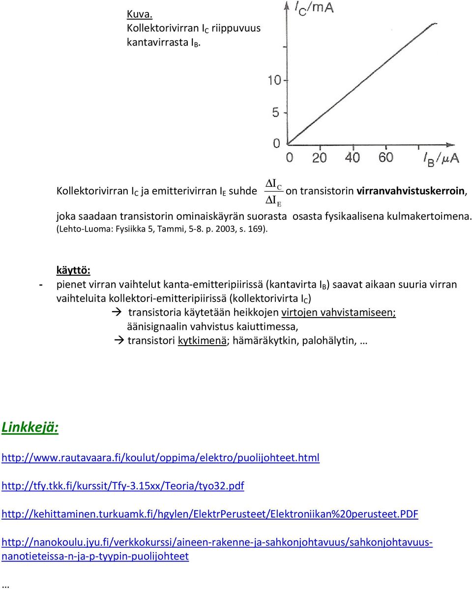 (Lehto-Luoma: Fysiikka 5, Tammi, 5-8. p. 2003, s. 169).