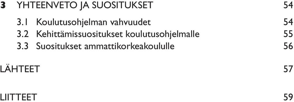 2 Kehittämissuositukset koulutusohjelmalle