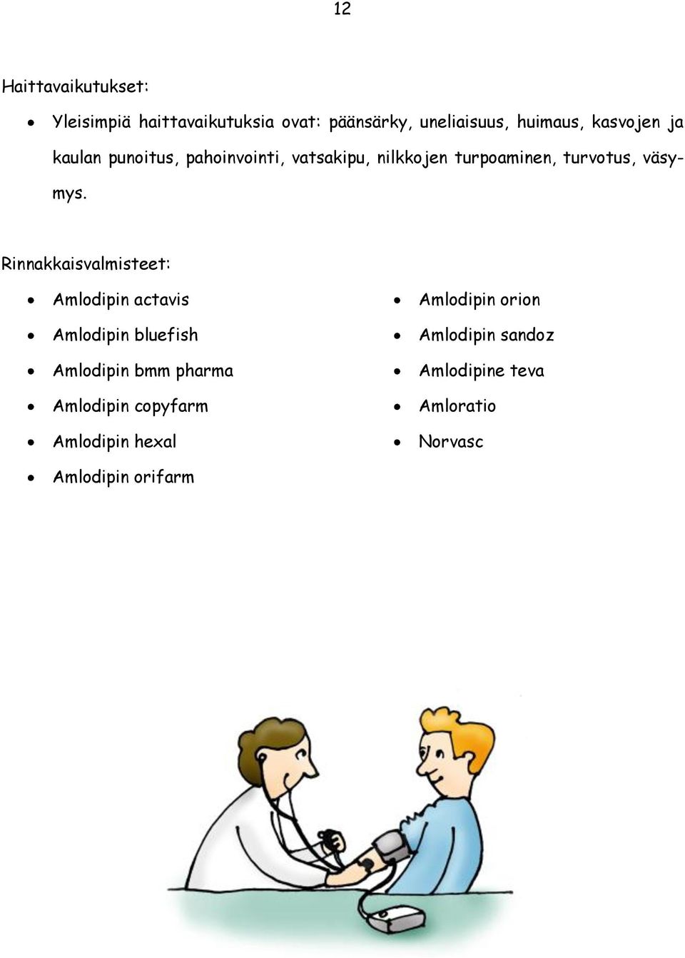 Rinnakkaisvalmisteet: Amlodipin actavis Amlodipin bluefish Amlodipin bmm pharma Amlodipin