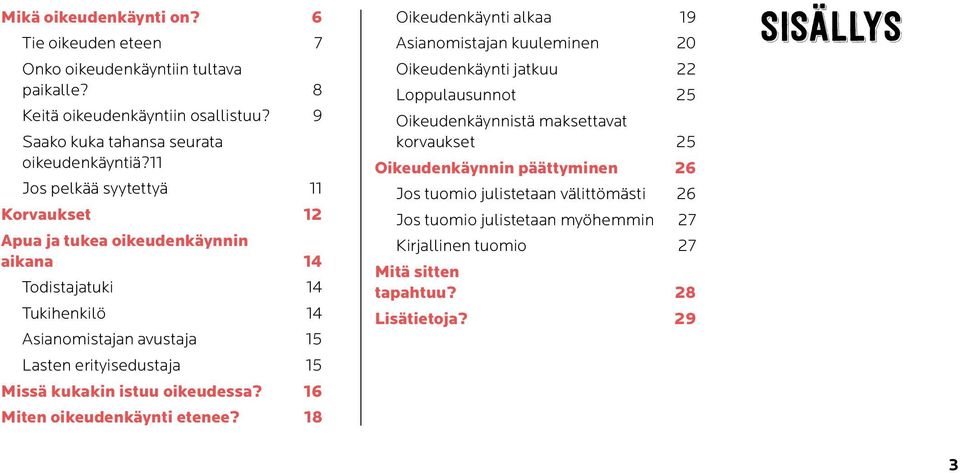 istuu oikeudessa? 16 Miten oikeudenkäynti etenee?