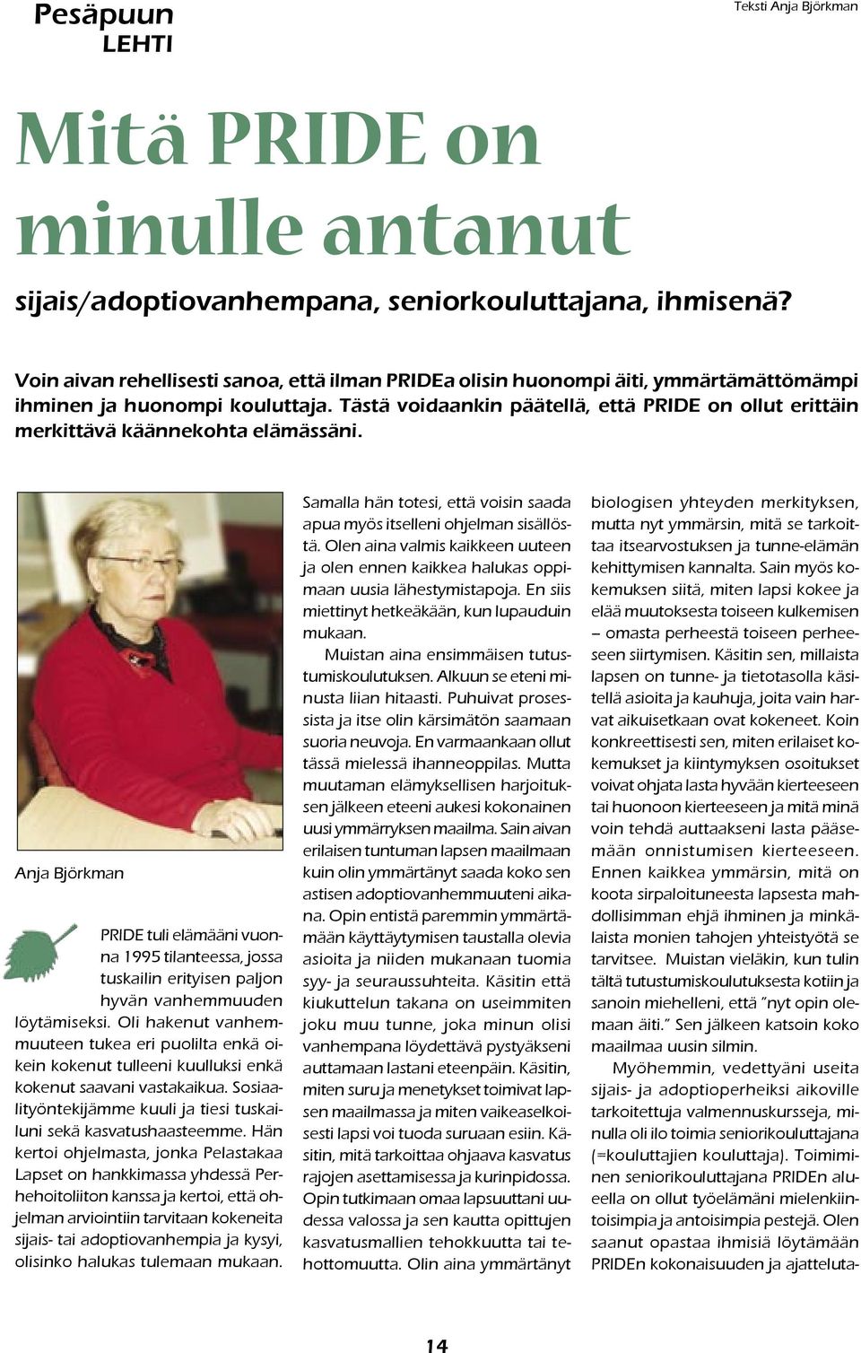 Tästä voidaankin päätellä, että PRIDE on ollut erittäin merkittävä käännekohta elämässäni.