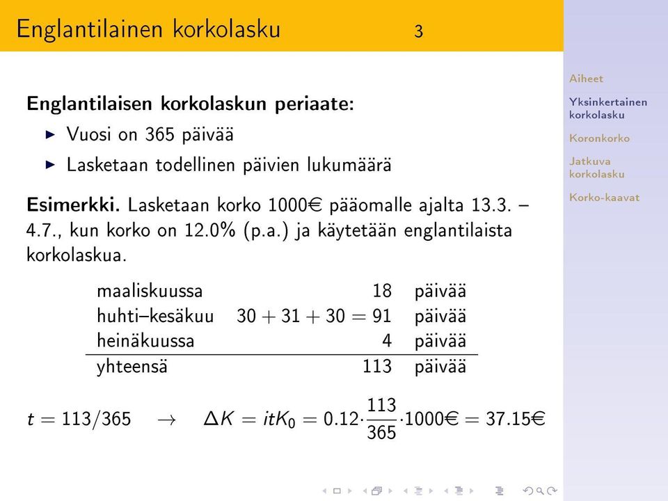 a.) ja käytetään englantilaista a.