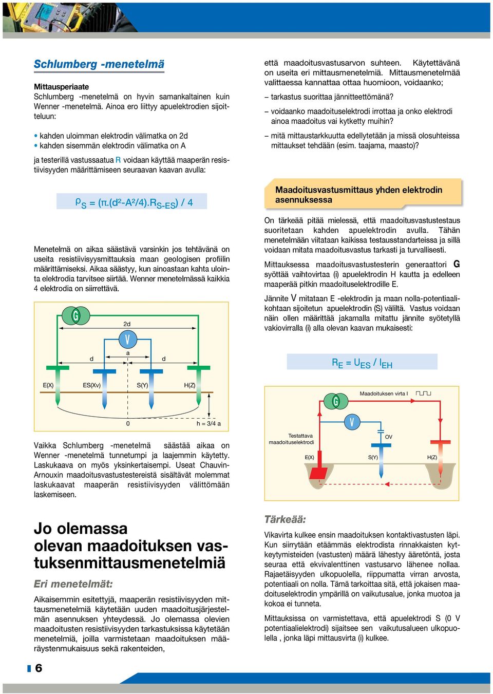 resistiivisyyden määrittämiseen seuraavan kaavan avulla: ρ S = (π.(d²-a²/4).