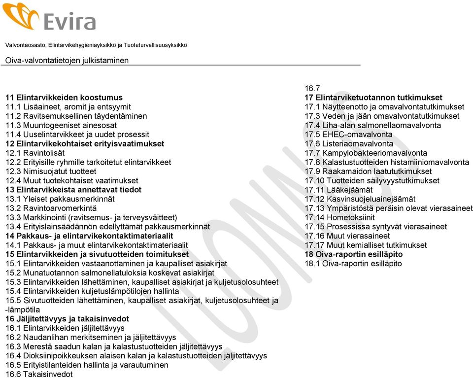 4 Muut tuotekohtaiset vaatimukset 13 Elintarvikkeista annettavat tiedot 13.1 Yleiset pakkausmerkinnät 13.2 Ravintoarvomerkintä 13.3 Markkinointi (ravitsemus- ja terveysväitteet) 13.