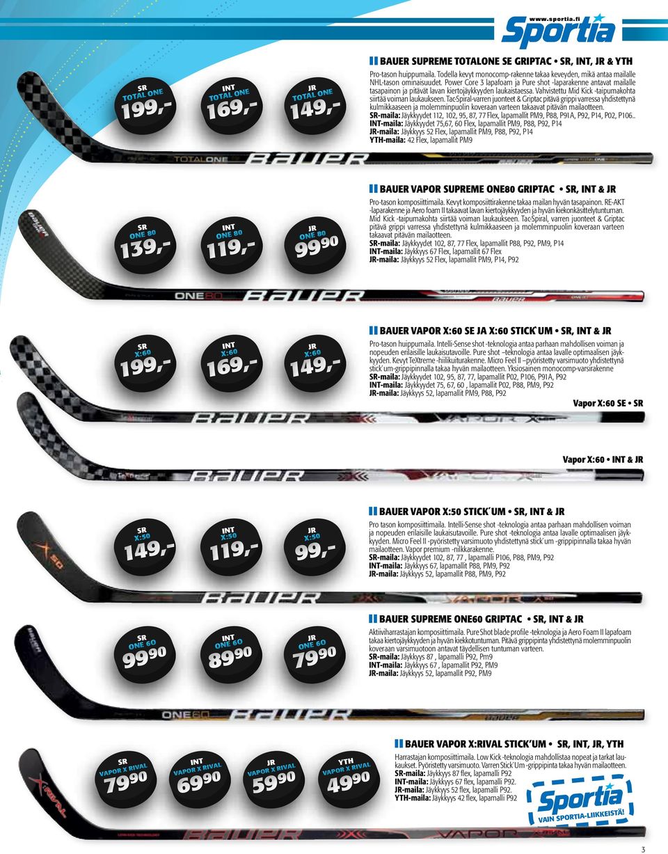 Power Core 3 lapafoam ja Pure shot -laparakenne antavat mailalle tasapainon ja pitävät lavan kiertojäykkyyden laukaistaessa. Vahvistettu Mid Kick -taipumakohta siirtää voiman laukaukseen.