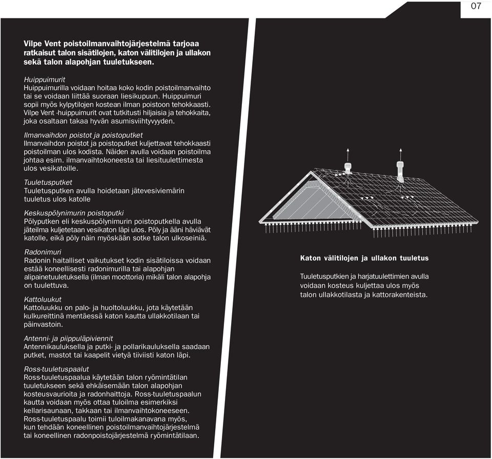 Vilpe Vent -huippuimurit ovat tutkitusti hiljaisia ja tehokkaita, joka osaltaan takaa hyvän asumisviihtyvyyden.