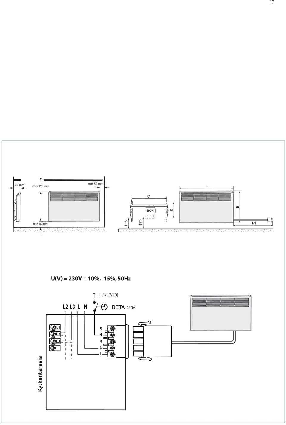 BETA U(V) = 230V + 0%, -5%,