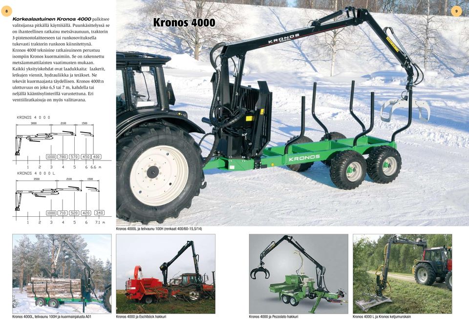 Kronos 4000 teknisine ratkaisuineen perustuu isompiin Kronos kuormaimiin. Se on rakennettu metsäammattilaisten vaatimusten mukaan.