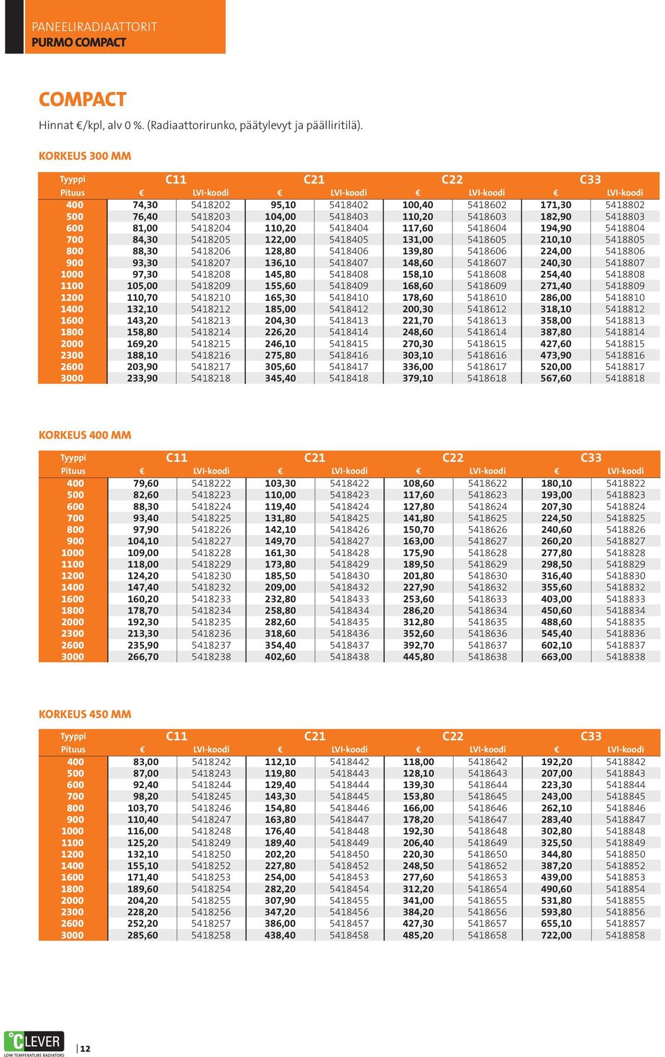 182,90 5418803 600 81,00 5418204 110,20 5418404 117,60 5418604 194,90 5418804 700 84,30 5418205 122,00 5418405 131,00 5418605 210,10 5418805 800 88,30 5418206 128,80 5418406 139,80 5418606 224,00