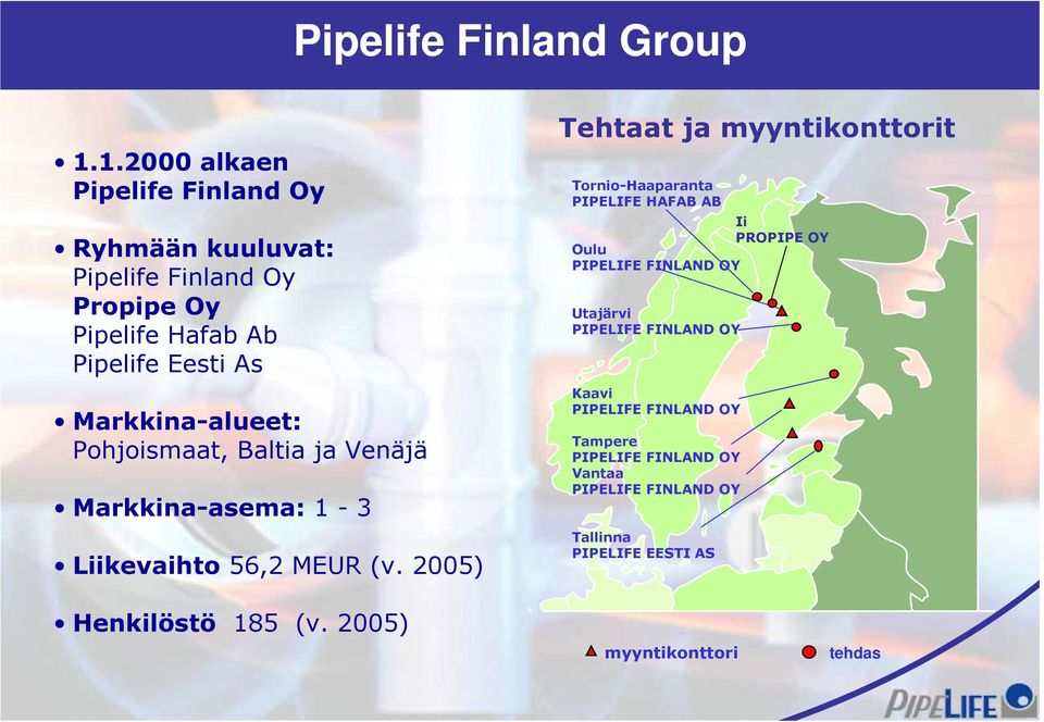Markkina-alueet: Pohjoismaat, Baltia ja Venäjä Markkina-asema: 1-3 Liikevaihto 56,2 MEUR (v.