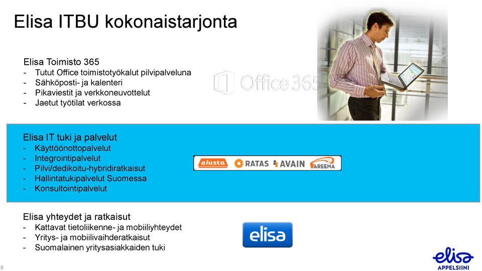 Integrointipalvelut - Pilvi/dedikoitu-hybridiratkaisut - Hallintatukipalvelut Suomessa - Konsultointipalvelut Elisa