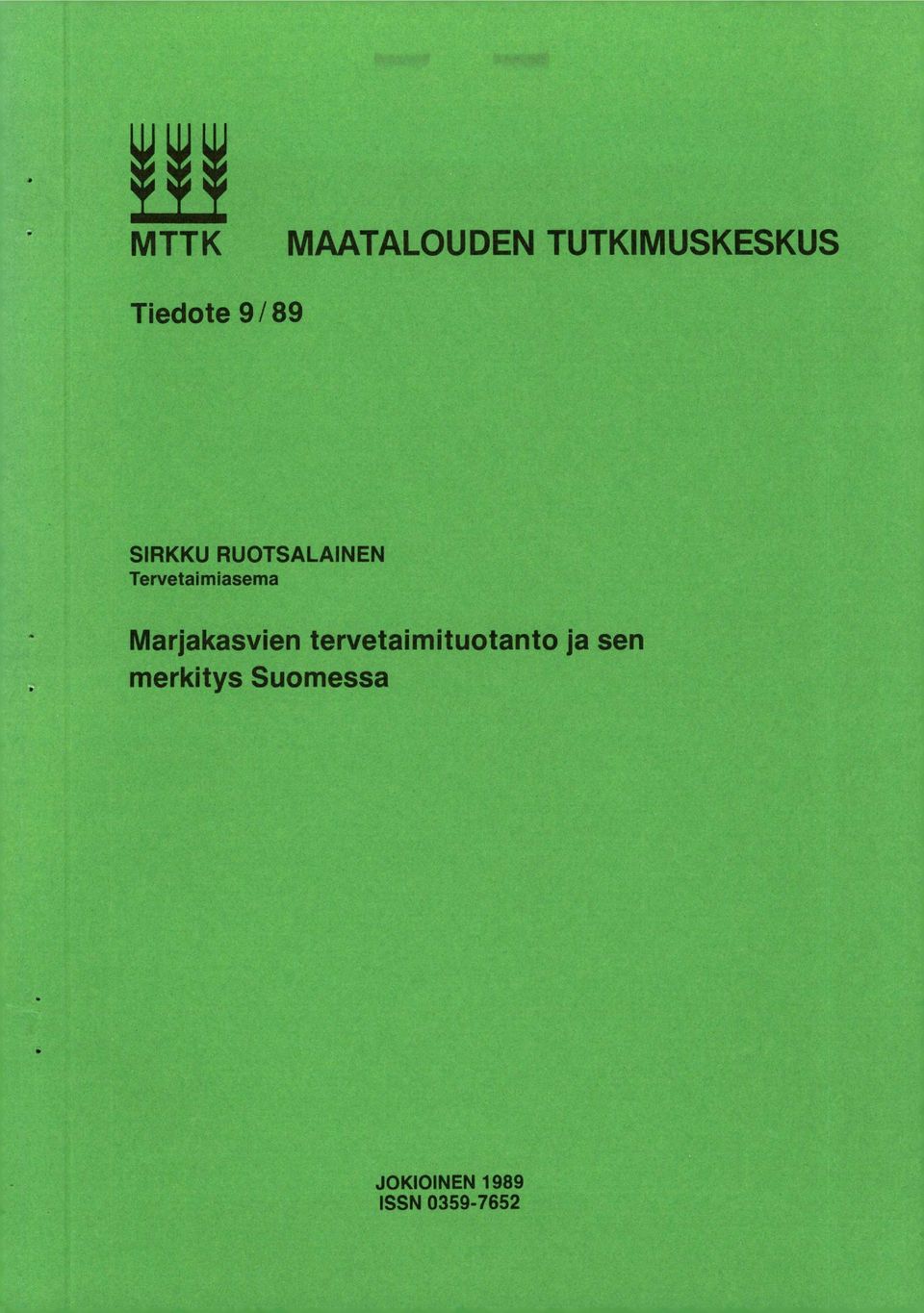 Marjakasvien tervetaimituotanto ja sen