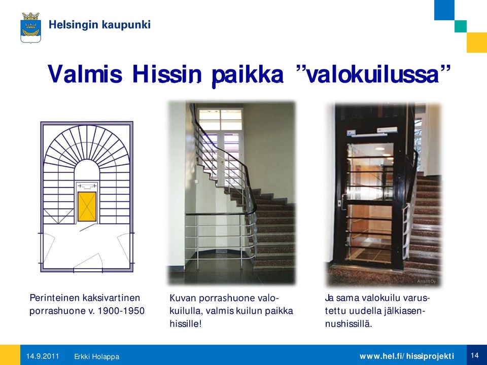 1900-1950 Kuvan porrashuone valokuilulla, valmis
