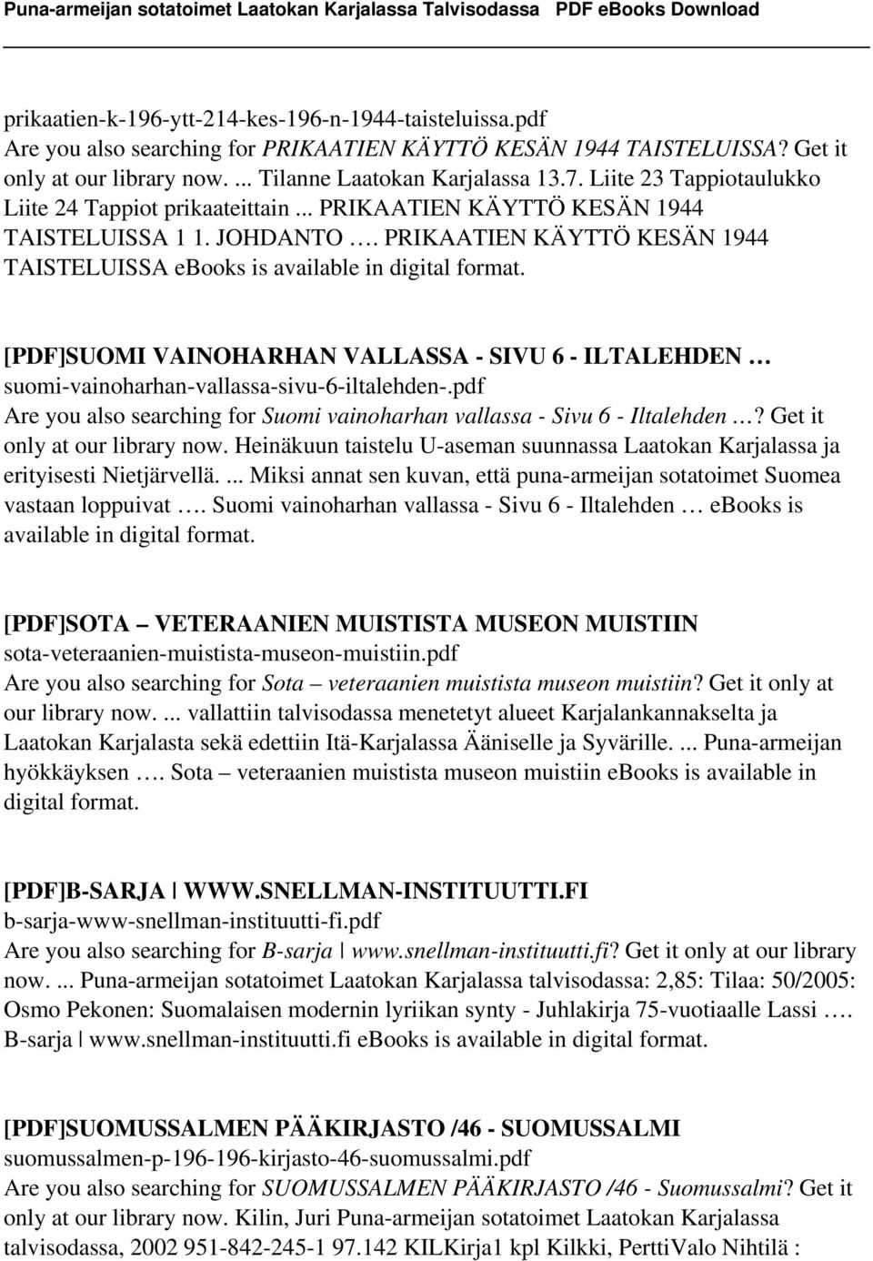 [PDF]SUOMI VAINOHARHAN VALLASSA - SIVU 6 - ILTALEHDEN suomi-vainoharhan-vallassa-sivu-6-iltalehden-.pdf Are you also searching for Suomi vainoharhan vallassa - Sivu 6 - Iltalehden?