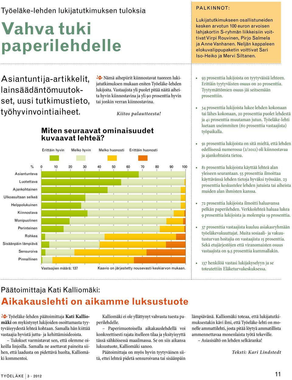 Asiantuntija-artikkelit, lainsäädäntömuutokset, uusi tutkimustieto, työhyvinvointiaiheet.