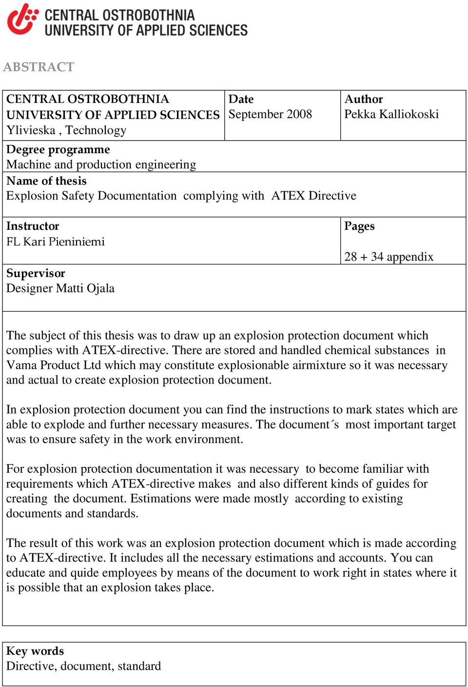 explosion protection document which complies with ATEX-directive.