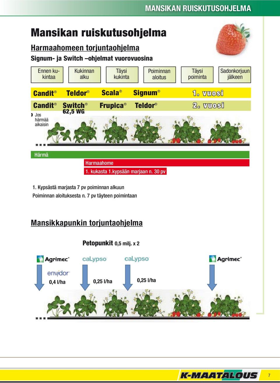 härmää aikaisin Signum Teldor 1. vuosi 2. vuosi Härmä Harmaahome 1. kukasta 1.kypsään marjaan n. 30 pv 1.