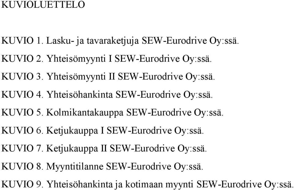 Kolmikantakauppa SEW-Eurodrive Oy:ssä. KUVIO 6. Ketjukauppa I SEW-Eurodrive Oy:ssä. KUVIO 7.