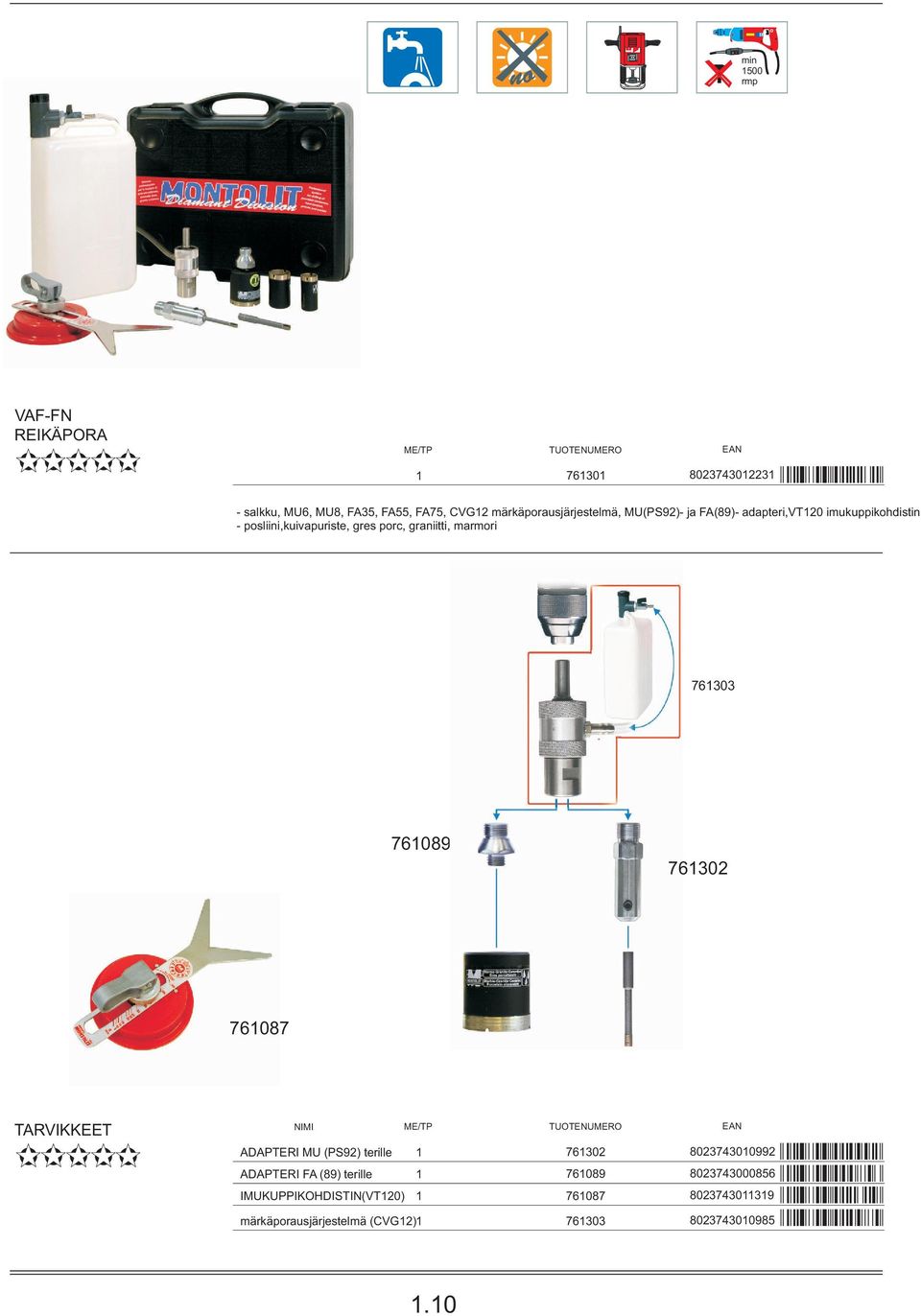 porc, graniitti, marmori 76303 76089 76302 76087 TARVIKKEET NIMI ADAPTERI MU (PS92) terille ADAPTERI FA (89)