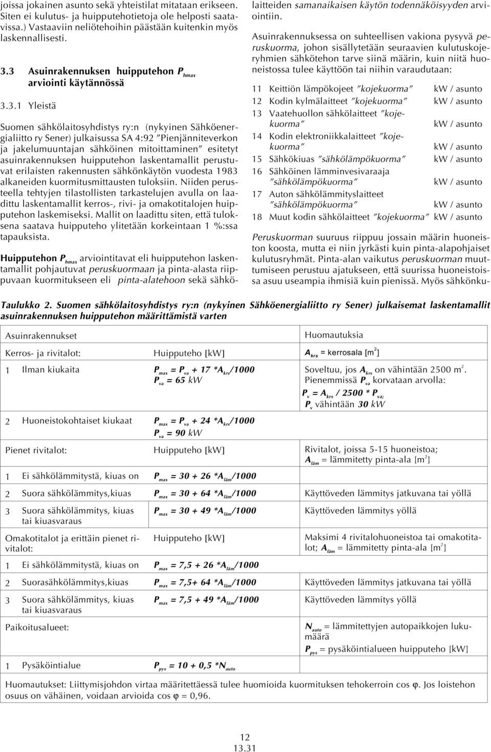 jakelumuuntajan sähköinen mitoittaminen esitetyt asuinrakennuksen huipputehon laskentamallit perustuvat erilaisten rakennusten sähkönkäytön vuodesta 1983 alkaneiden kuormitusmittausten tuloksiin.