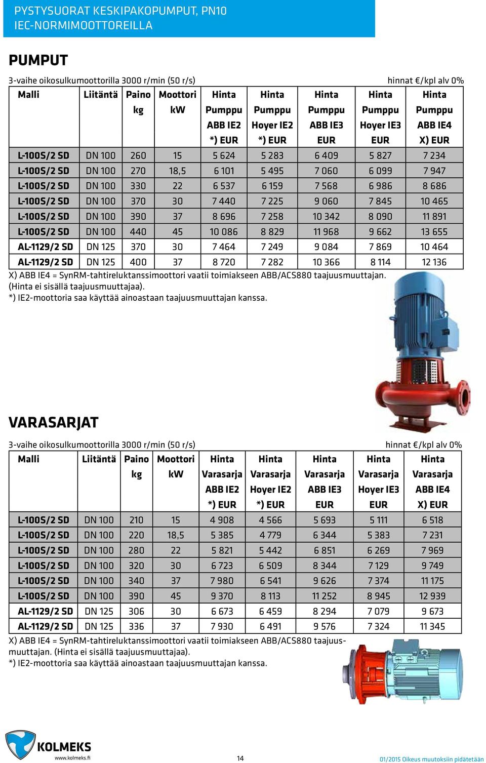 495 7 060 6 099 7 947 L-100S/2 SD DN 100 330 22 6 537 6 159 7 568 6 986 8 686 L-100S/2 SD DN 100 370 30 7 440 7 225 9 060 7 845 10 465 L-100S/2 SD DN 100 390 37 8 696 7 258 10 342 8 090 11 891